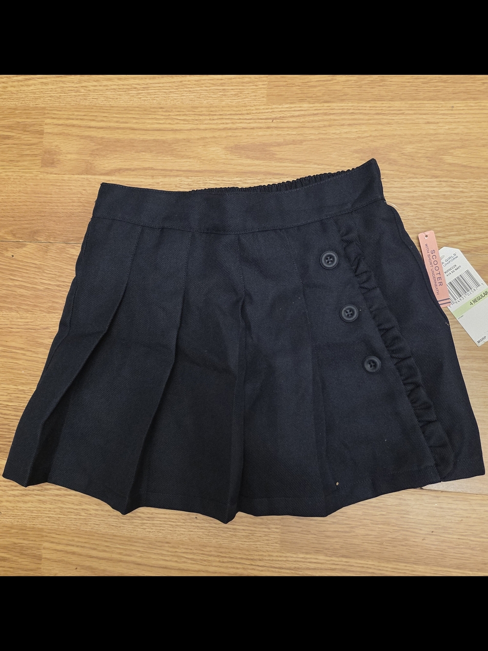 Nautica Girls Dark Navy Pleated Skort with Button Accents Size 4 School Uniform - Picture 2 of 9